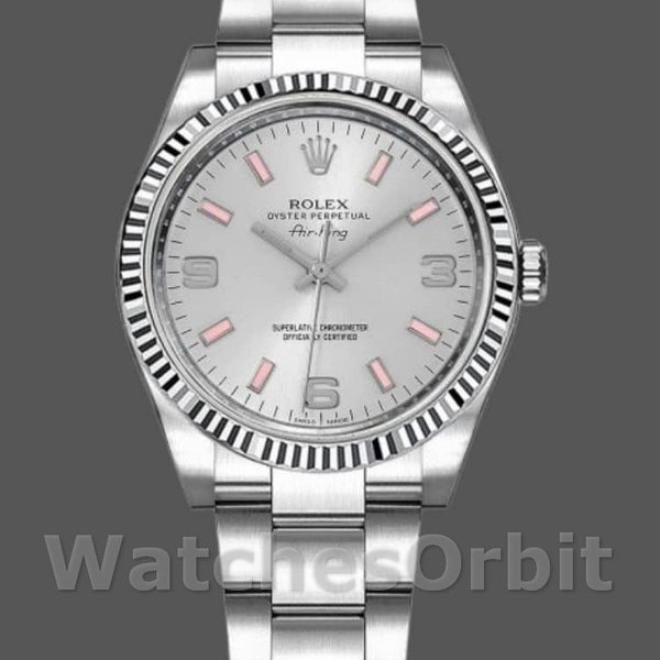 Unisexs Rolex Oyster Perpetual Air-King 34mm Unisex-114234-Automatic-Silver Dial Silver Replica Image