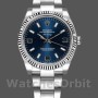 Unisex's Rolex Oyster Perpetual Air-King 34mm Unisex-114234-Blue Dial-Fluted White Gold Bezel Blue