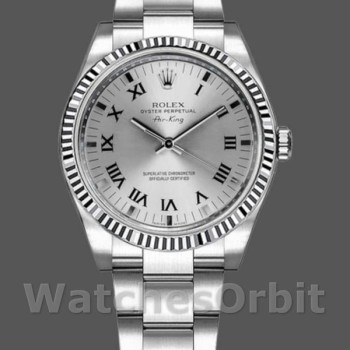 Unisex's Rolex Oyster Perpetual Air-King 34mm Unisex-114234-Silver Dial Silver