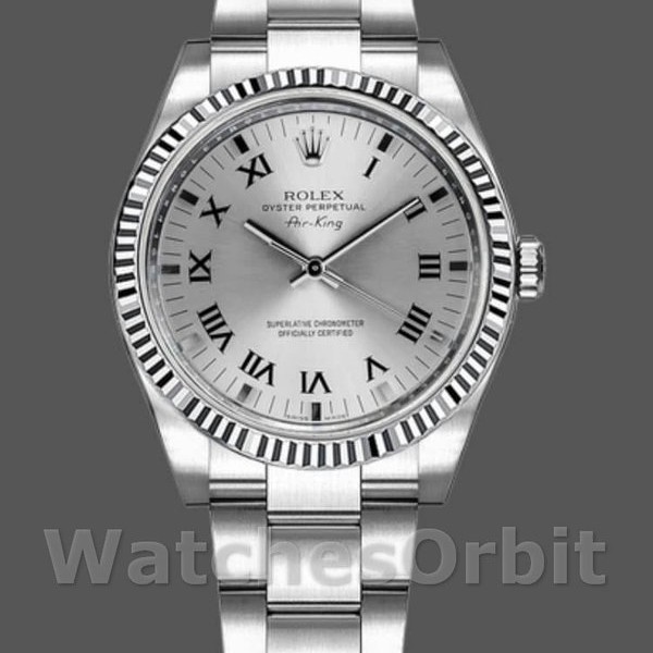 Unisexs Rolex Oyster Perpetual Air-King 34mm Unisex-114234-Silver Dial Silver Replica Image
