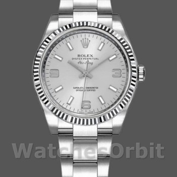 Unisex's Rolex Oyster Perpetual Air-King 34mm Unisex-114234-Silver Dial Silver