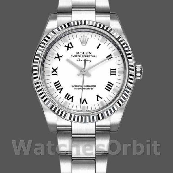 Unisexs Rolex Oyster Perpetual Air-King 34mm Unisex-114234-White Dial White Replica Image