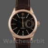 Mens Rolex Cellini Date 39mm Mens-50515-Brown Leather-Black Index Dial Black Replica Image