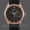 Mens Rolex Cellini Date 39mm Mens-50515-Rose Gold-Black Index Dial Black<br /> Replica Image