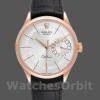 Men's Rolex Cellini Date 39mm Men's-50515-Rose Gold-Silver Guilloche Index Dial Silver