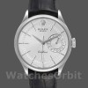 Mens Rolex Cellini Date 39mm Mens-50519-Black Leather-Silver Dial Silver Replica Image