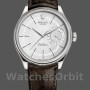 Men's Rolex Cellini Date 39mm Men's-50519-Brown Leather-Silver Dial Silver