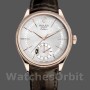 Men's Rolex Cellini Dual Time 39mm Men's-50525-Silver Dial-Brown Leather Strap Silver