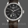 Mens Rolex Cellini Dual Time 39mm Mens-50529-Black Dial-Brown Leather Strap Black Replica Image