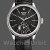 Mens Rolex Cellini Dual Time 39mm Mens-50529-Black Guilloche Dial Black Replica Image