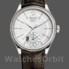 Mens Rolex Cellini Dual Time 39mm Mens-50529-Silver Dial-Brown Strap Silver<br /> Replica Image