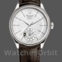 Men's Rolex Cellini Dual Time 39mm Men's-50529-Silver Dial-Brown Strap Silver<br />