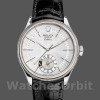 Mens Rolex Cellini Dual Time 39mm Mens-50529-Silver Sunburst Dial-Brown Leather Strap Silver Replica Image