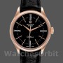 Men's Rolex Cellini Time 39mm Men's-50505-Black Leather Strap-Black Dial Black