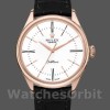 Mens Rolex Cellini Time 39mm Mens-50505-Black Leather Strap-White Dial White Replica Image