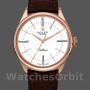 Men's Rolex Cellini Time 39mm Men's-50505-Brown Leather Strap-White Dial White