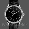 Men's Rolex Cellini Time 39mm Men's-50509-Black Leather Strap-Black Dial Black