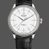 Men's Rolex Cellini Time 39mm Men's-50509-Black Leather Strap-White Dial White