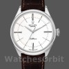 Men's Rolex Cellini Time 39mm Men's-50509-Brown Leather Strap-White Dial White