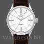 Men's Rolex Cellini Time 39mm Men's-50509-Brown Leather Strap-White Dial White