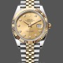 Men's Rolex Datejust 41mm Men's-M126333-0012-Champagne Diamond Dial-Two Tone Yellow Gold