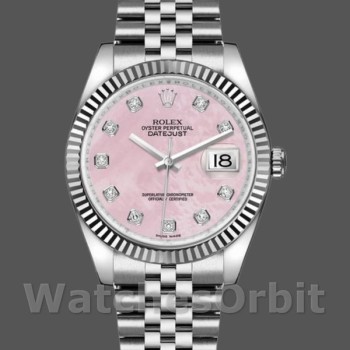 Women's Rolex Datejust 36mm Women's-116234-Pink MOP-Diamonds Dial Pink MOP Diamonds