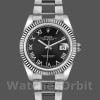 Unisexs Rolex Datejust 36mm Unisex-116234-Roman Numeral-Black Dial Black Replica Image