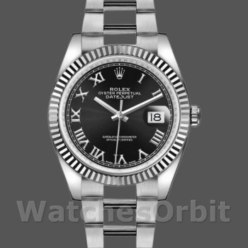 Unisex's Rolex Datejust 36mm Unisex-116234-Roman Numeral-Black Dial Black