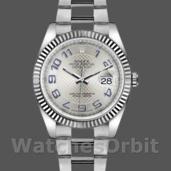 Unisex's Rolex Datejust 36mm Unisex-116234-Silver Dial-Fluted Bezel Silver