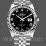 Men's Rolex Datejust 36mm Men's-116234-Stainless Steel-Fluted Bezel-Black Roman Dial Black
