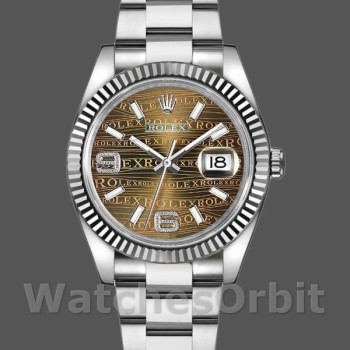 Unisex's Rolex Datejust 36mm Unisex-116234-Waves-Bronze Diamond Dial Waves Bronze Diamonds