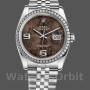 Unisex's Rolex Datejust 36mm Unisex-116244-Stainless Steel-Chocolate Floral Dial Chocolate