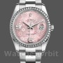 Women's Rolex Datejust 36mm Women's-116244-Stainless Steel-Pink Floral Dial Pink