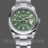 Unisexs Rolex Datejust 36mm Unisex-126200-Olive Green Palm Motif Dial-Stainless Steel Green<br /> Replica Image