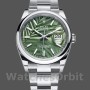 Unisex's Rolex Datejust 36mm Unisex-126200-Olive Green Palm Motif Dial-Stainless Steel Green<br />