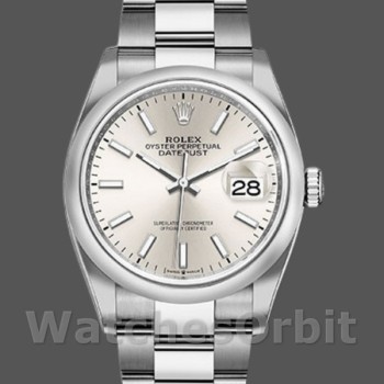 Unisex's Rolex Datejust 36mm Unisex-126200-Stainless Steel-Silver Index Dial Silver