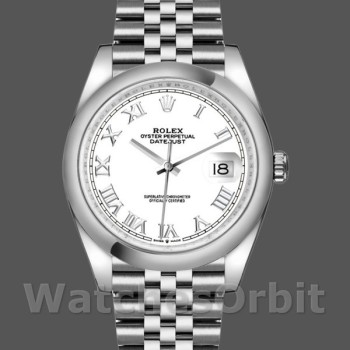 Unisex's Rolex Datejust 36mm Unisex-126200-Stainless Steel-White Roman Dial White