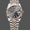 Unisexs Rolex Datejust-126231, Two-Tone Stainless Steel & Rose Gold, Grey Rhodium Dial Grey Rhodium Dial Replica Watch Image