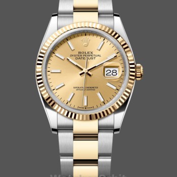 Unisex's Rolex Datejust 36mm Unisex-126233-Champagne Index Dial Champagne