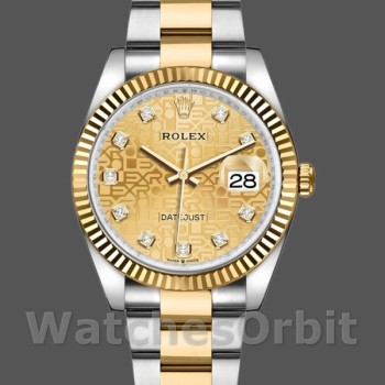 Unisex's Rolex Datejust 36mm Unisex-126233-Champagne Jubilee Dial Champagne