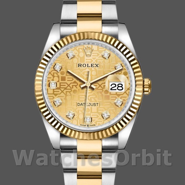 Unisexs Rolex Datejust 36mm Unisex-126233-Champagne Jubilee Dial Champagne Replica Image