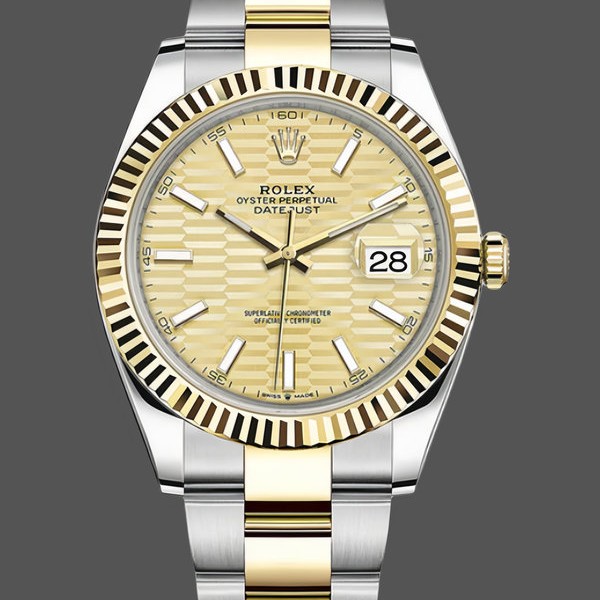 Unisexs Rolex Datejust 36mm Unisex-126233-Champagne Motif Dial Champagne Replica Image