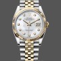 Unisex's Rolex Datejust 36mm Unisex-126233-White MOP Diamond Dial-Fluted Bezel MOP