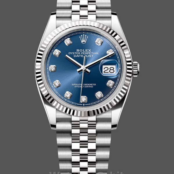 Unisexs Rolex Datejust 36mm Unisex-126234-Blue Diamond Dial Blue Replica Image