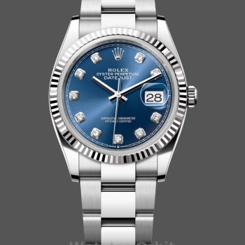 Unisex's Rolex Datejust 36mm Unisex-126234-Blue Index Dial-Stainless Steel Blue