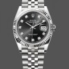 Unisexs Rolex Datejust 36mm Unisex-126234-Fluted Bezel-Black Diamond Dial Black Replica Image
