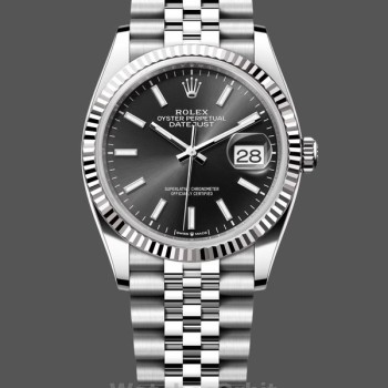 Unisex's Rolex Datejust 36mm Unisex-126234-Fluted Bezel-Black Index Dial Black&nbsp;