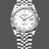 Unisexs Rolex Datejust 36mm Unisex-126234-Fluted Bezel-White Roman Dial White Replica Image