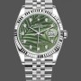 Unisex's Rolex Datejust 36mm Unisex-126234-Olive Green Palm Motif Dial Green