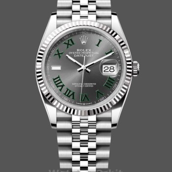 Unisex's Rolex Datejust 36mm Unisex-126234-Slate Grey Wimbledon Dial Grey